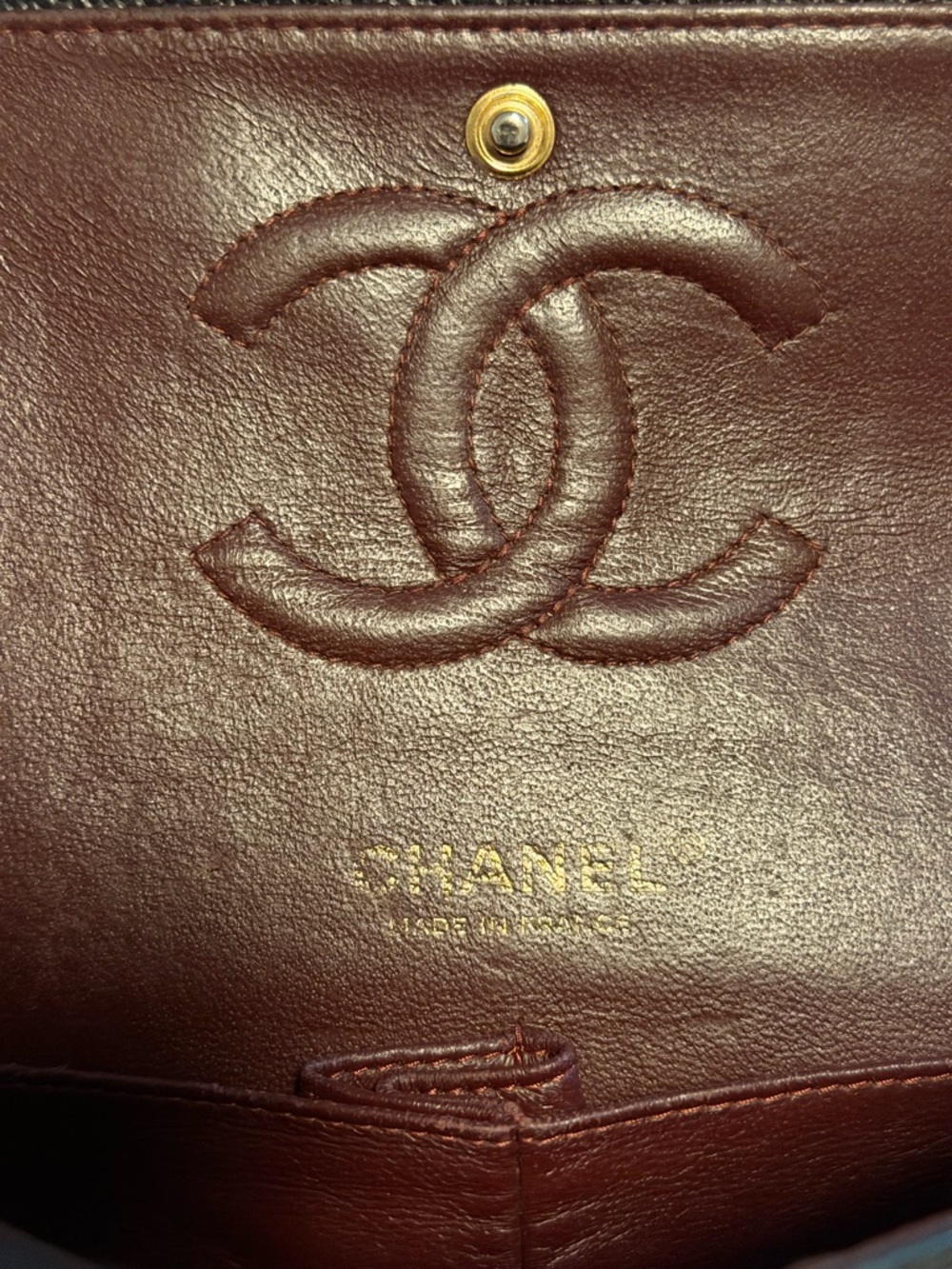 CHANEL Classic Medium Double Flap Caviar Leather Bag with Gold Hardware - Picture 12 of 16
